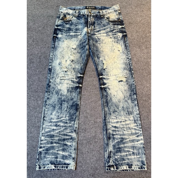 CJ Black Other - CJ Black Premium Jeans Mens Slim Straight Distressed Acid Wash Blue 34 X 32